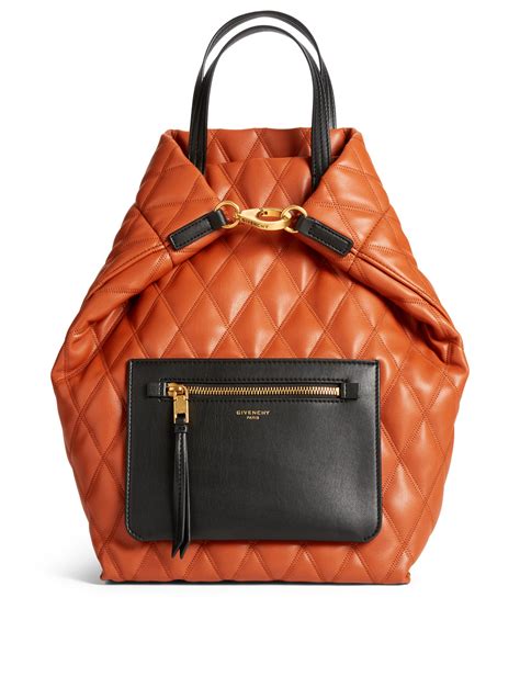 givenchy duo quilted front zip backpack brown|Backpacks .